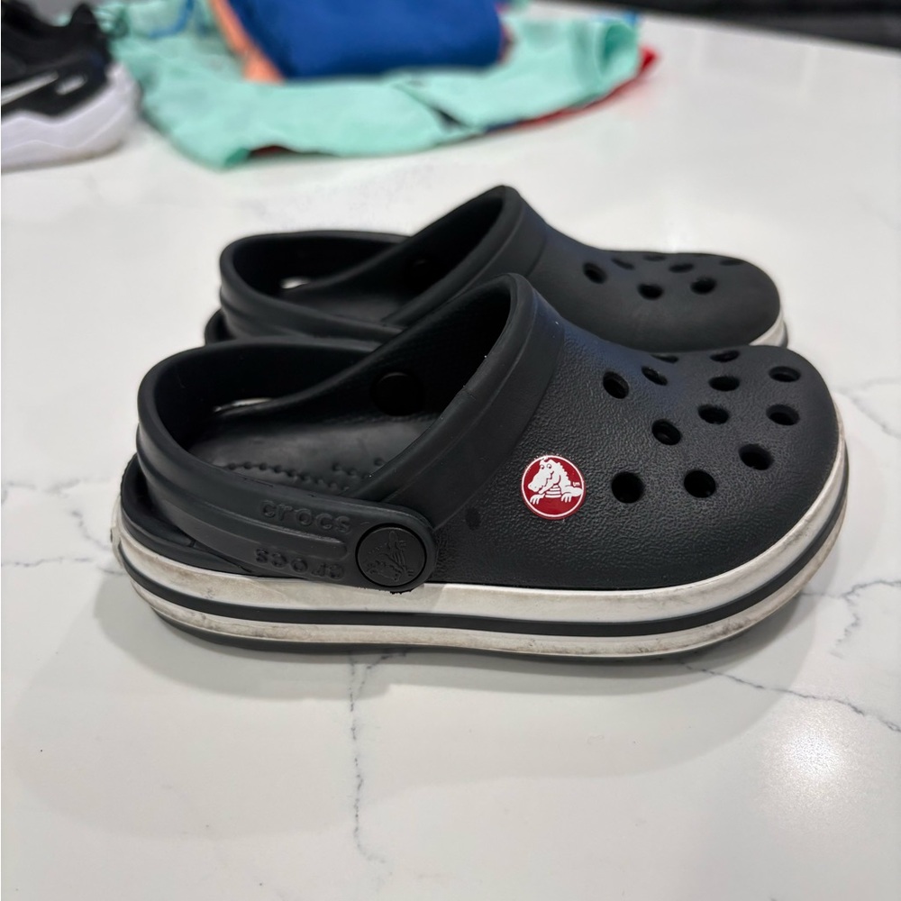CROCS Kids Clogs - Black with White Trim